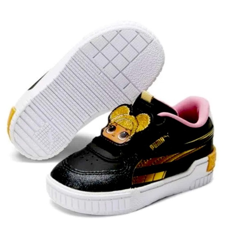 Puma Kid Toddler LOL Surprise Cali Sport Queen B Sneaker | Size 8 | Black | Gold
